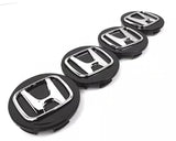Honda Wheel Center Caps Black (4pc) Premium Quality