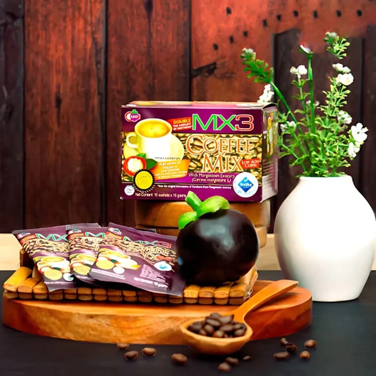 MX3 Coffee Mix with Mangosteen Exocarp – 10 Sachets x 10g (100g Box)