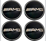 Mercedes Benz Black AMG ALLOY WHEEL CENTRE CAPS Emblem Stickers 65mm (4pc)