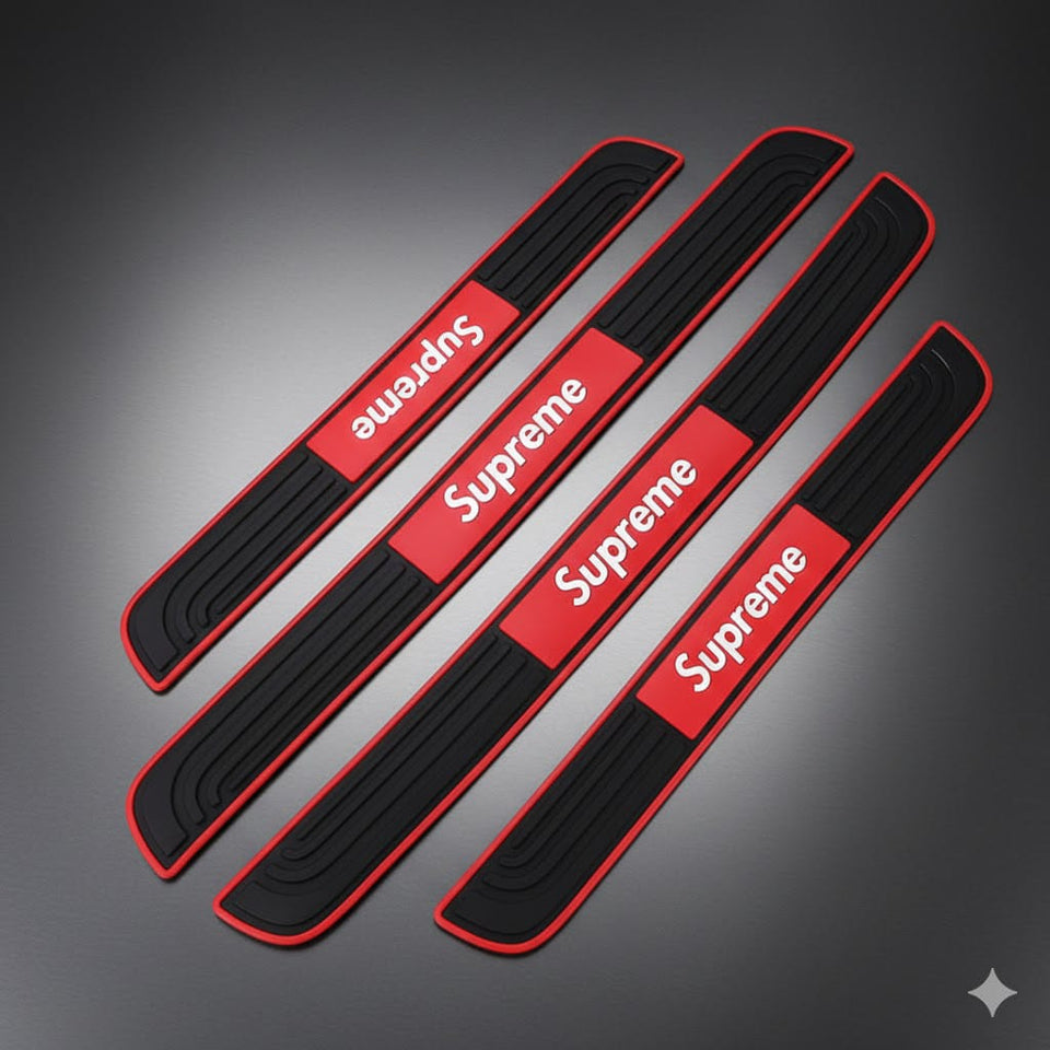 Supreme  Silicone Car Door Sill Scuff Plate Set of 4 Car Door Sill Protector Pads Silicone Door Sill Scuff Plate Sticker for Car Door Sill Protector
