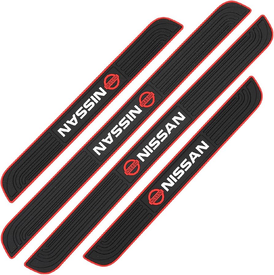 Nissan  Silicone Car Door Sill Scuff Plate Set of 4 Car Door Sill Protector Pads Silicone Door Sill Scuff Plate Sticker for Car Door Sill Protector