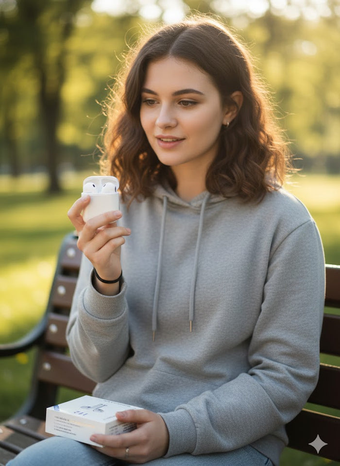 I12 White Wireless Earphones With Bluetooth 5.0