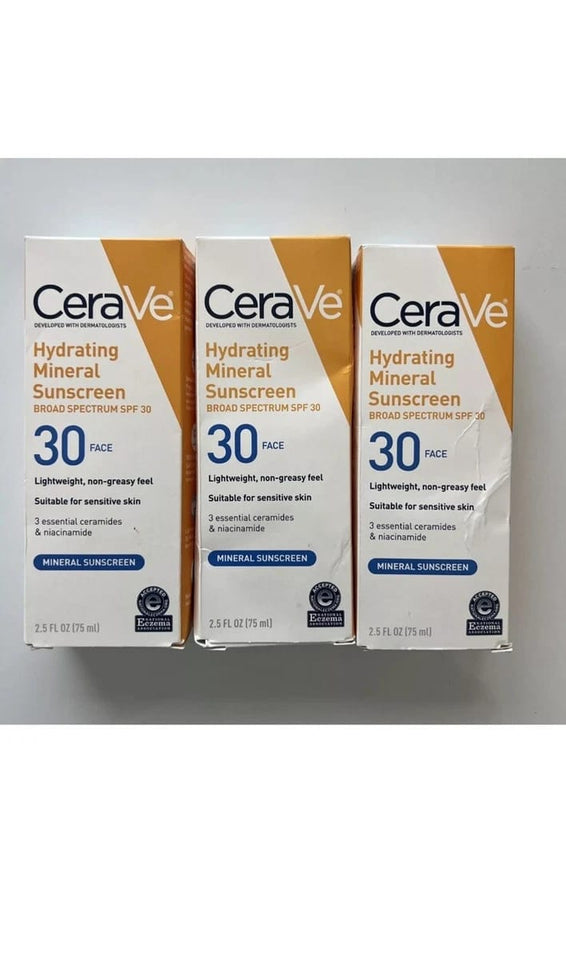 Cerave Hydrating Mineral Sunscreen SPF 30 Face Lightweight Ceramides