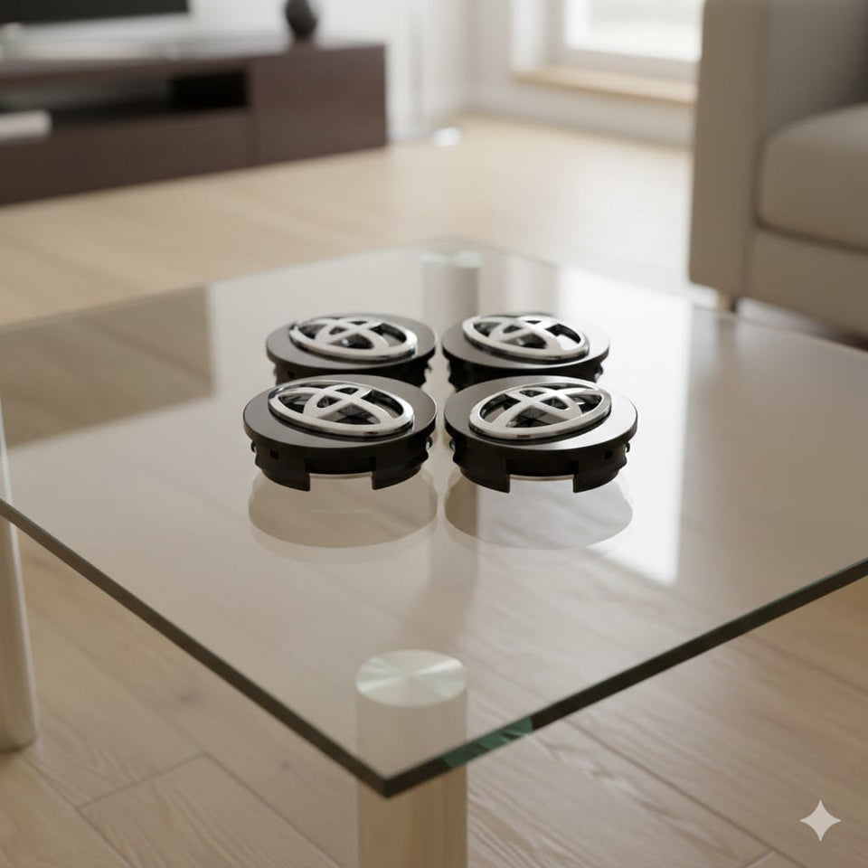 Toyota Wheel Center Caps Black  (4pc) Premium Quality