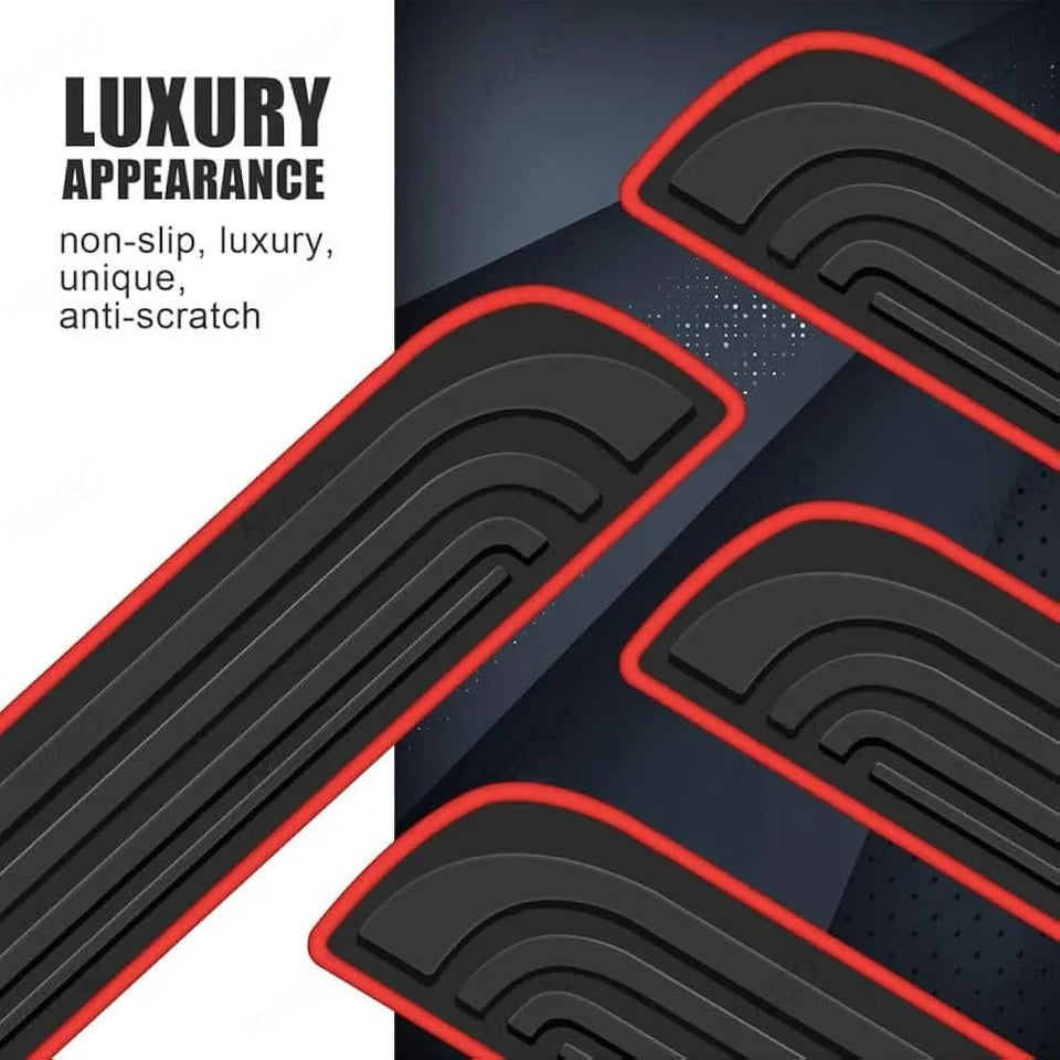 Sports Silicone Car Door Sill Scuff Plate Set of 4 Car Door Sill Protector Pads Silicone Door Sill Scuff Plate Sticker for Car Door Sill Protector