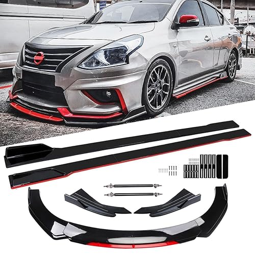 universal Body Kit Red & Black (Front lip , Size Skits & Rear Bumper side lips) Premium Quality