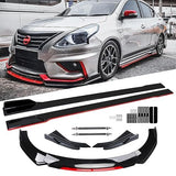 universal Body Kit Red & Black (Front lip , Size Skits & Rear Bumper side lips) Premium Quality
