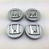 Honda Wheel Center Caps Silver (4pc) Premium Quality