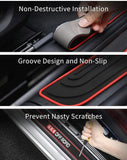 4×4 Off Road  Silicone Car Door Sill Scuff Plate Set of 4 Car Door Sill Protector Pads Silicone Door Sill Scuff Plate Sticker for Car Door Sill Protector