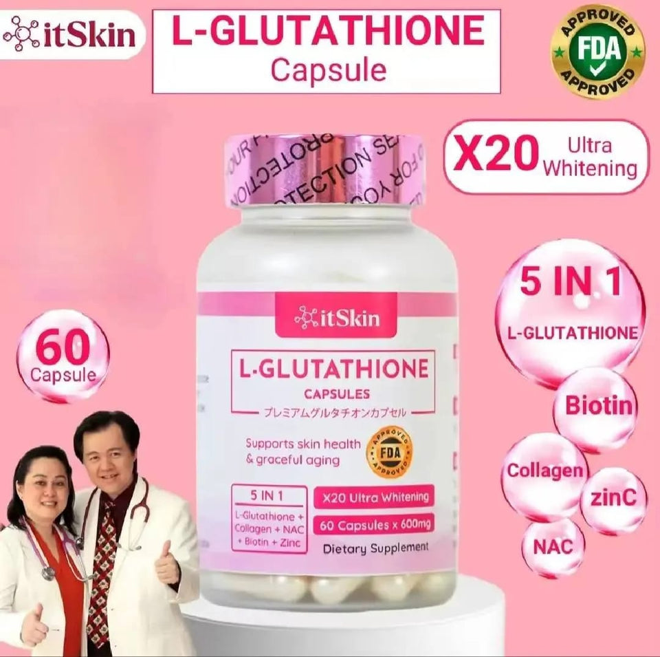 Itskin L-Glutathione Capsule with Collagen & Biotin – 60 Capsules (3 Pack Combo)