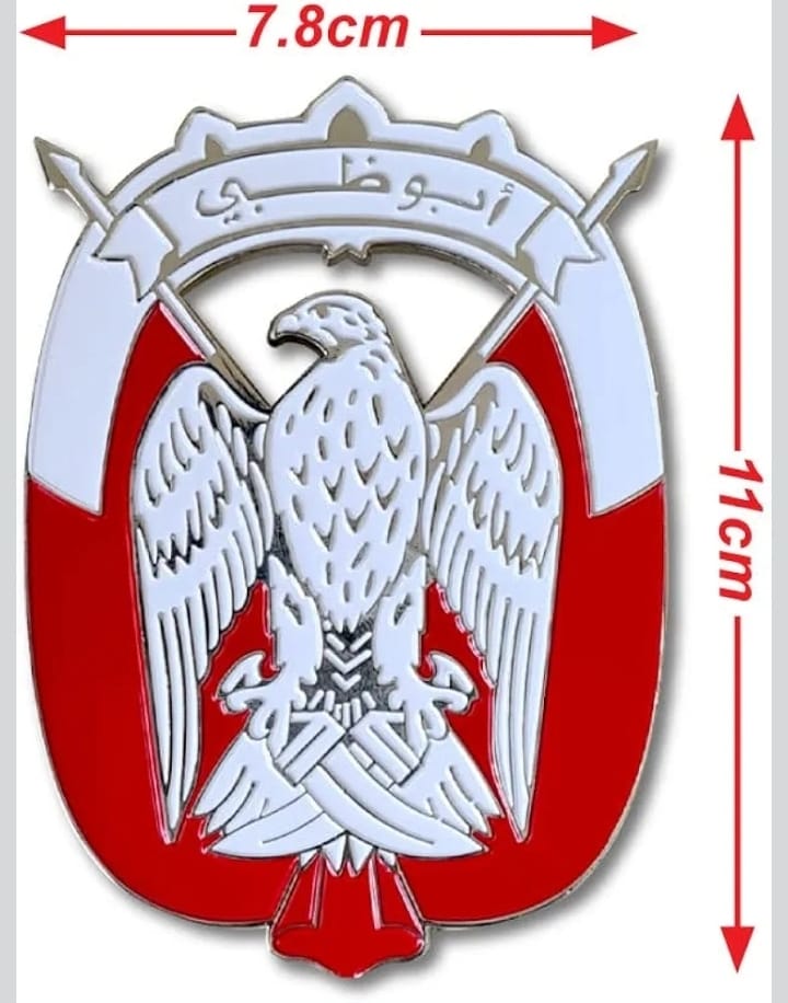 Abu Dhabi Badge Eagle Front Grill Car Emblem for Car 11x7.8x0.3cm Silver