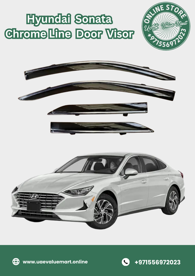 Hyundai Sonata Chrome Line Door Visor Premium Quality