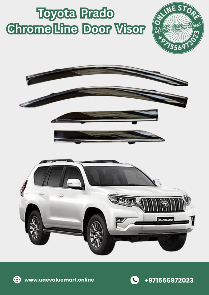 Toyota Prado Chrome Line Door Visor Premium Quality