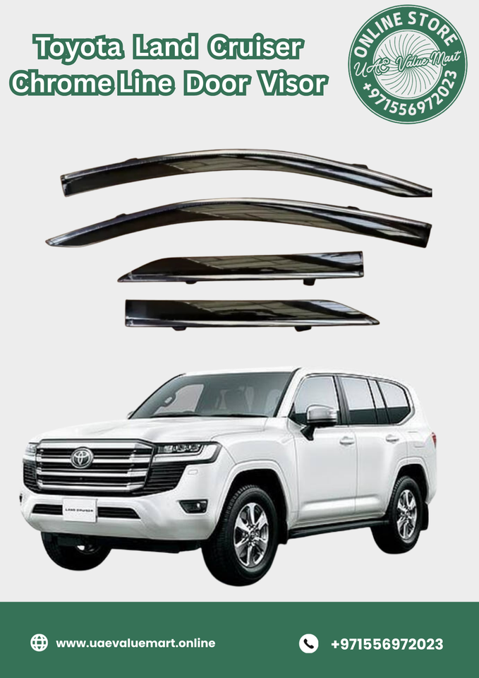Toyota Land Cruiser Chrome Line Door Visor Premium Quality