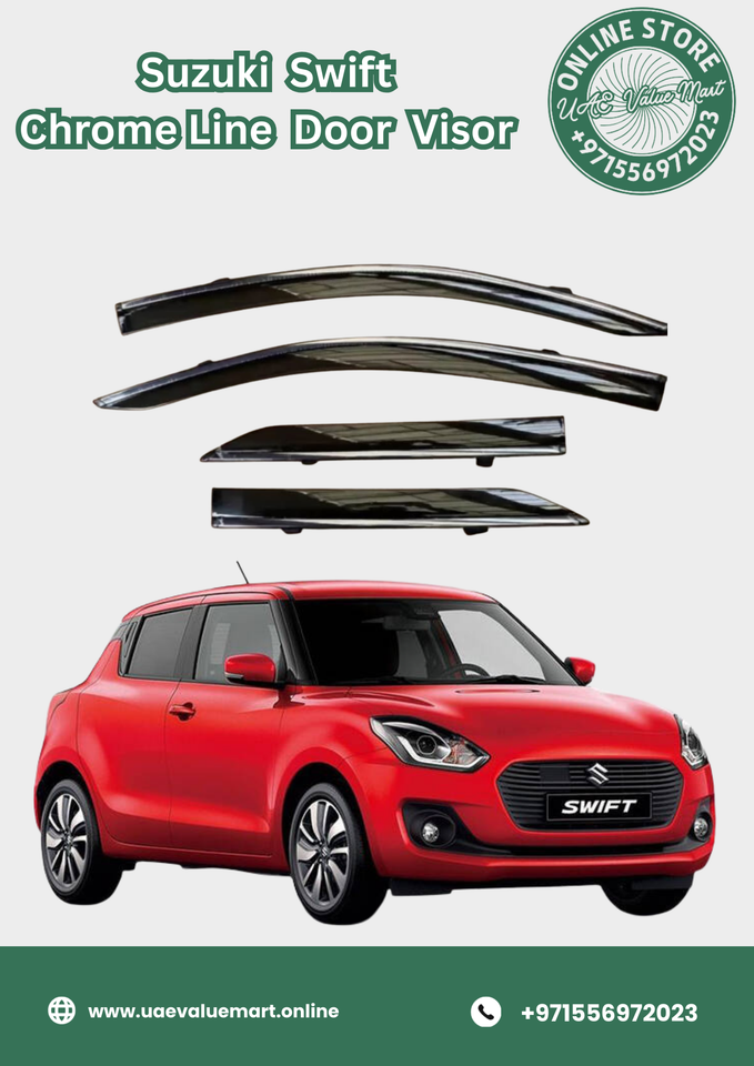 Suzuki Swift Chrome Line Door Visor Premium Quality