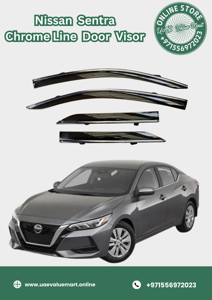 Nissan Sentra Chrome Line Door Visor Premium Quality