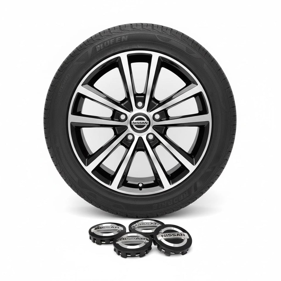 Nissan Wheel Center Caps Black (4pc) Premium Quality