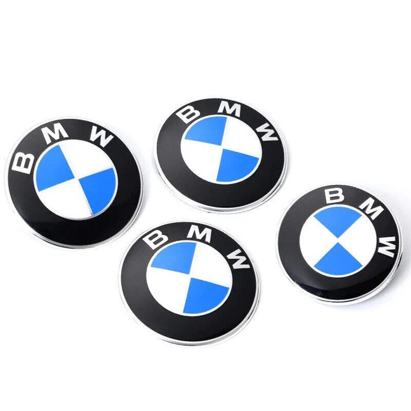 B-M-W Car Hub Cap Decor Sticker Badge 56Mm Wheel Rim Cover Decal (4pc)