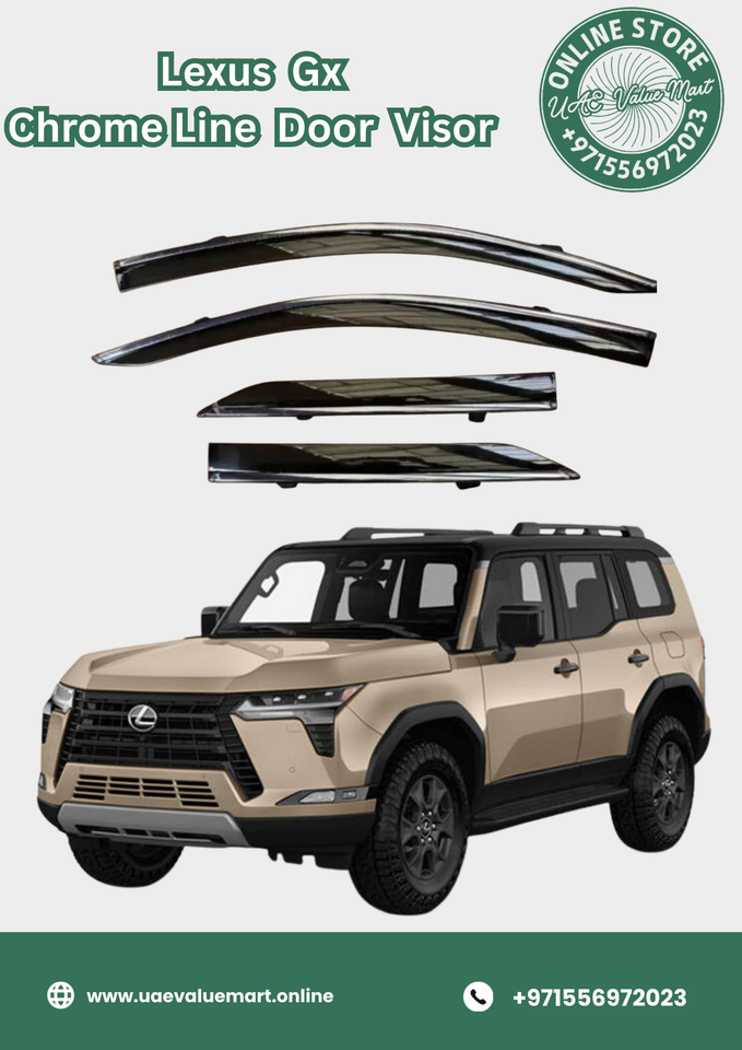 Lexus Gx Chrome Line Door Visor Premium Quality
