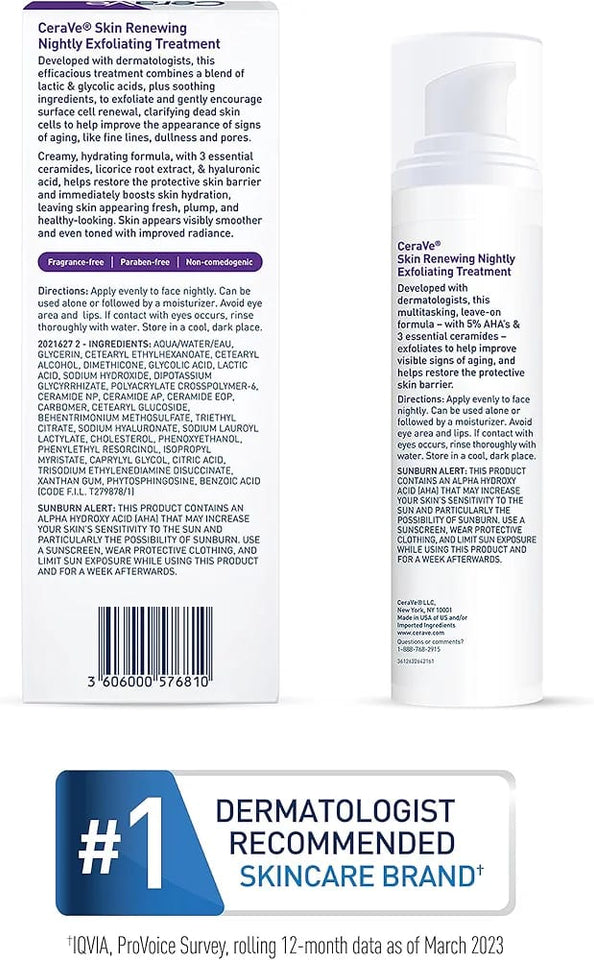 CeraVe Anti Aging Face Serum with Glycolic Acid, Lactic Acid, and Ceramides | Dark Spot Corrector for Face | 1.7 Ounce, 1.7 Fl Oz 50ml