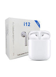 I12 White Wireless Earphones With Bluetooth 5.0