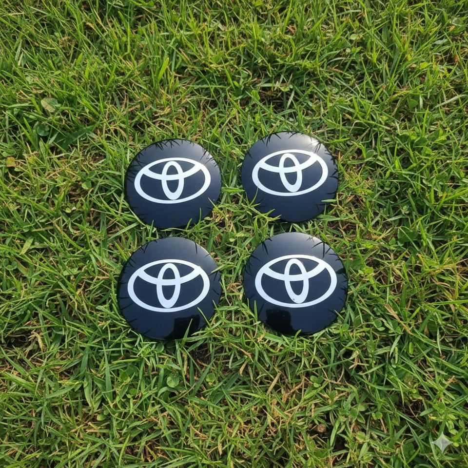 Toyota wheel Center cap stickers black 2.2 inches 04 pcs