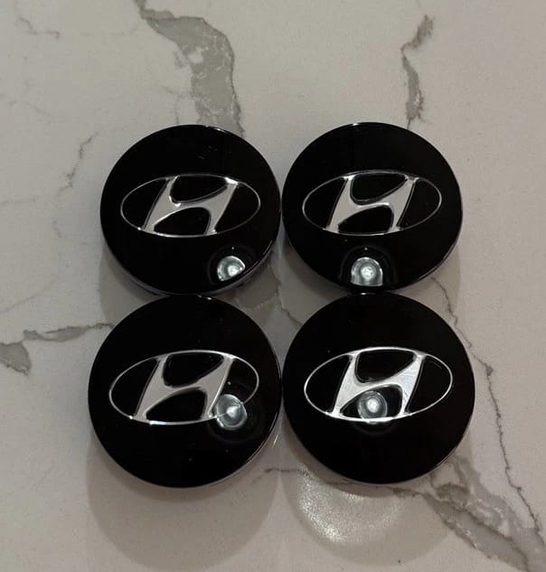 Hyundai Wheel Center Caps Black  (4pc) Premium Quality