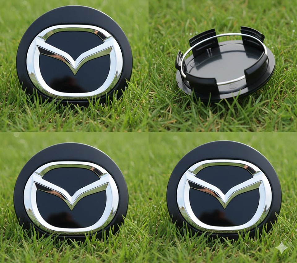 Mazda Wheel Center Caps Black (4pc) Premium Quality