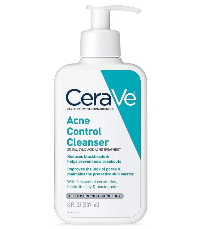 CeraVe Face Wash Acne Treatment Salicylic Acid Cleanser with Purifying Clay for Oily Skin Blackhead Remover