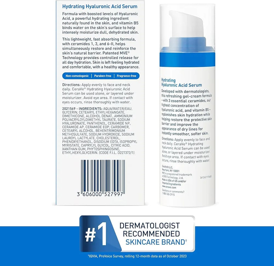 Cerave Hydrating Hyaluronic Acid Serum for Dry Skin 30ml
