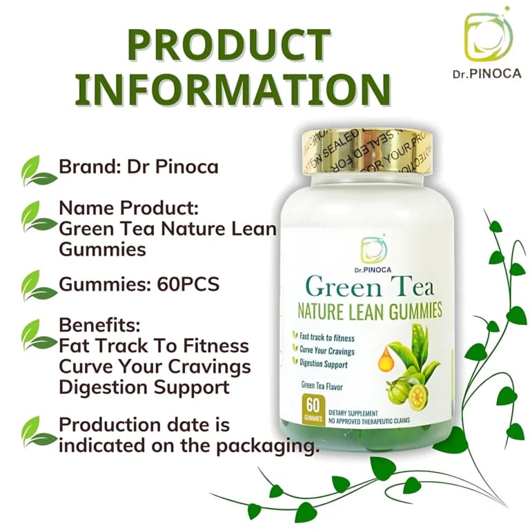 Dr. Pinoca Green Tea Nature Lean Gummies – 60 Gummies