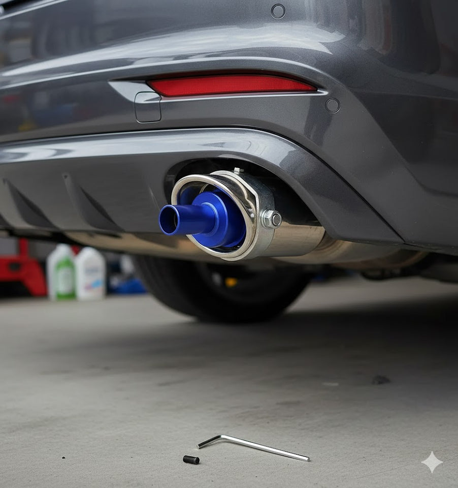 Universal Car Exhaust Muffler, XL-Size Turbo Whistle