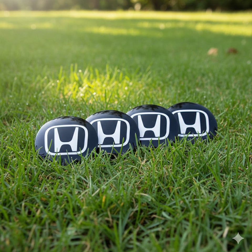 Honda Silicone Stickers Wheel Center Cap Black White