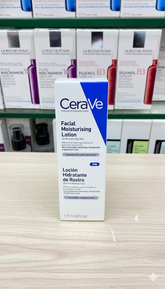 CeraVe PM Facial Moisturising Lotion with Hyaluronic Acid and 3 Essential | 52ml