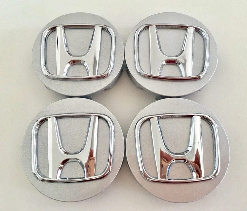 Honda Wheel Center Caps Silver (4pc) Premium Quality