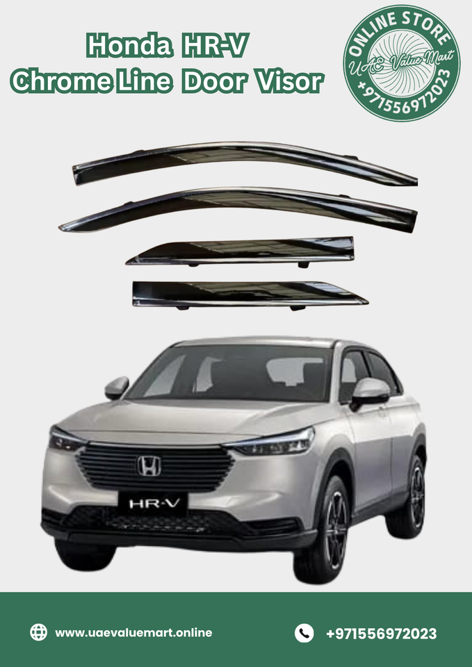 Honda HR-V Chrome Line Door Visor Premium Quality (2014 to 2020)