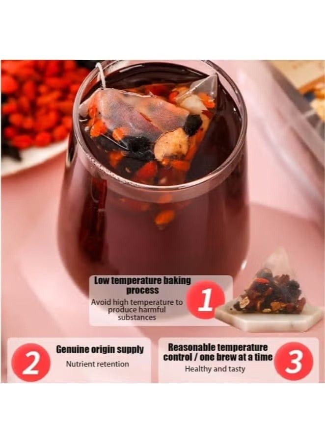 Five-Treasure Ginseng Herbal Tea – 20 Sachets (5g Each) | Red Dates, Goji Berries, Mulberries, Astragalus & Ginseng