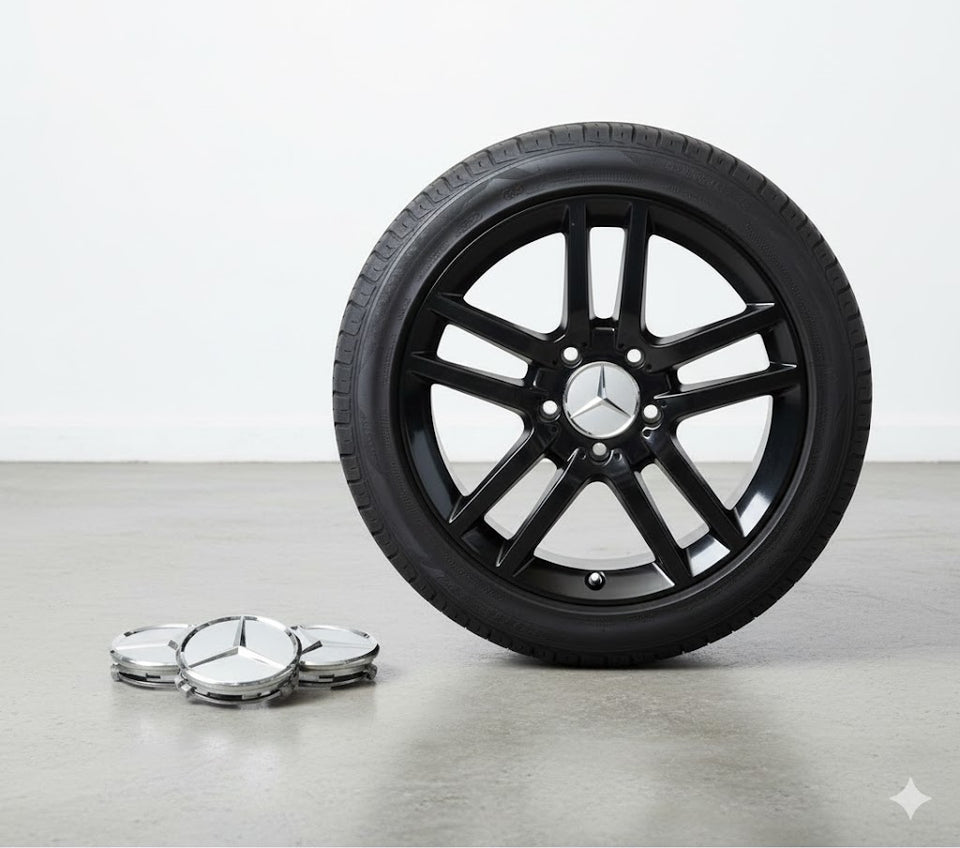 Mercedes Benz Wheel Center  Caps Silver (4pc) Premium Quality