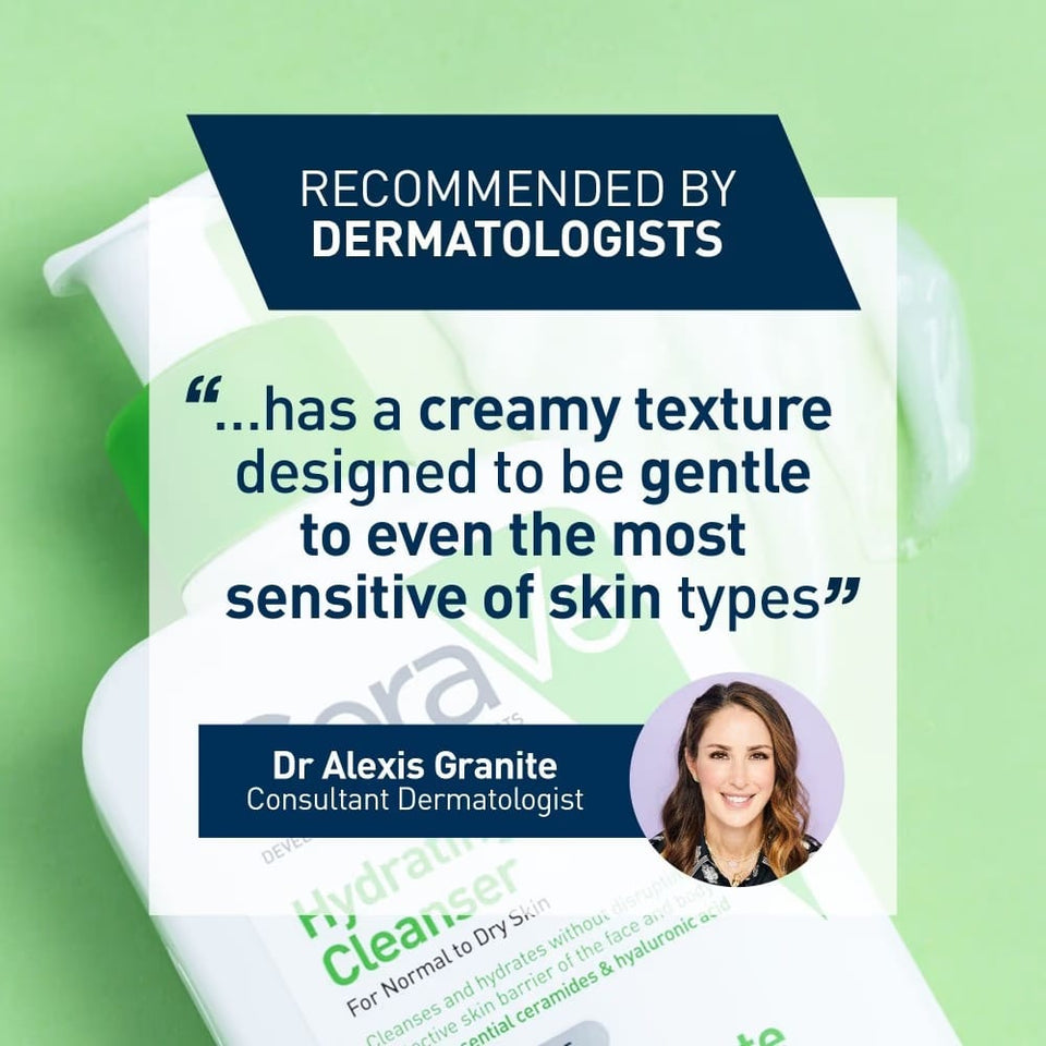 CeraVe Hydrating Facial Cleanser 355ml - For Normal to Dry Skin