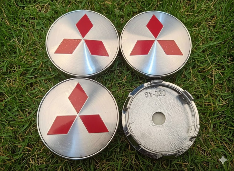 Mitsubishi Wheel Center Caps Silver  (4pc) Premium Quality