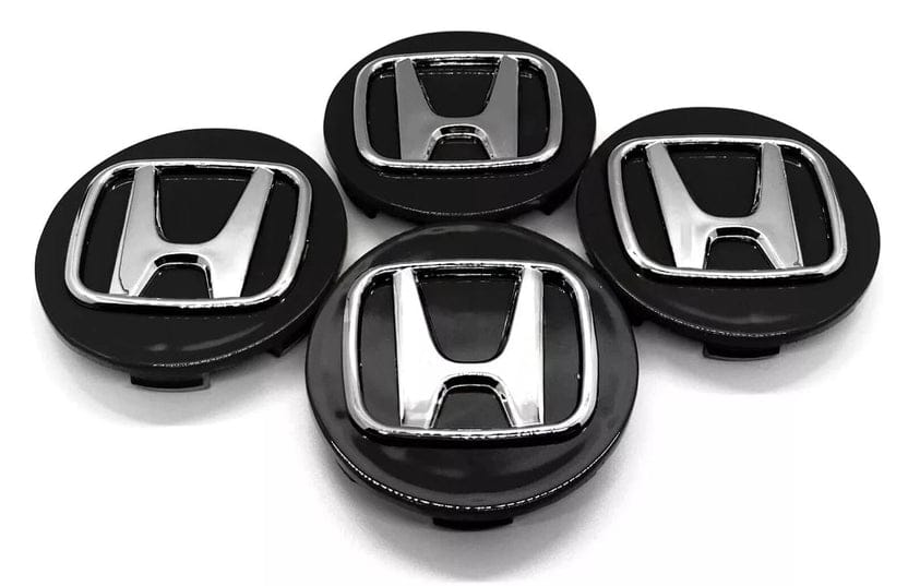 Honda Wheel Center Caps Black (4pc) Premium Quality