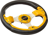 Sport Steering Wheel (Yellow) Suitable for All Cars.