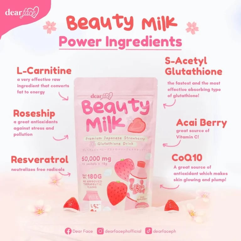 Dear Face Beauty Milk Premium Japanese Lychee Drink – 180g