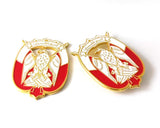 UAE Falcon Emblem Car Badge Sticker 9cm by 7cm, Silver Falcon Design with Flag, Front and Grill Falcon Car Badge. (Abu dhabi Gold and white)