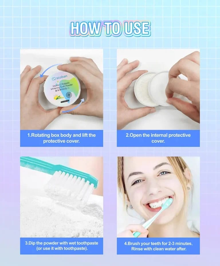 Scoban Vitamin C Probiotic Whitening Tooth Powder – 50g