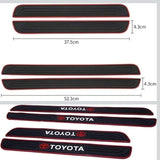 Toyota Silicone Car Door Sill Scuff Plate Set of 4 Car Door Sill Protector Pads Silicone Door Sill Scuff Plate Sticker for Car Door Sill Protector
