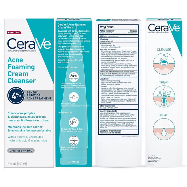 CeraVe Acne Foaming Cream Cleanser 150mL