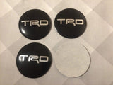 TRD Car Wheel Center Hub Cap Sticker Brand New 56mm Black Silver 4pc