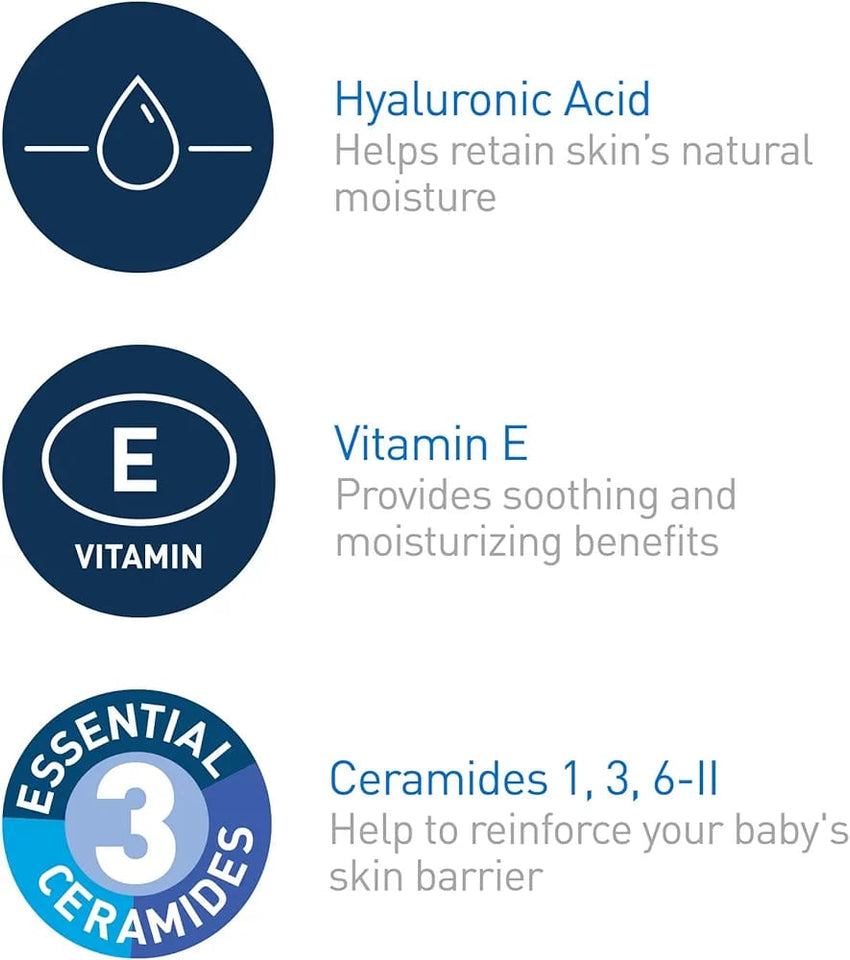 Cerave baby wash & shampoo, fragrance, paraben, & sulfate free shampoo for tear-free baby bath time, 8 ounce