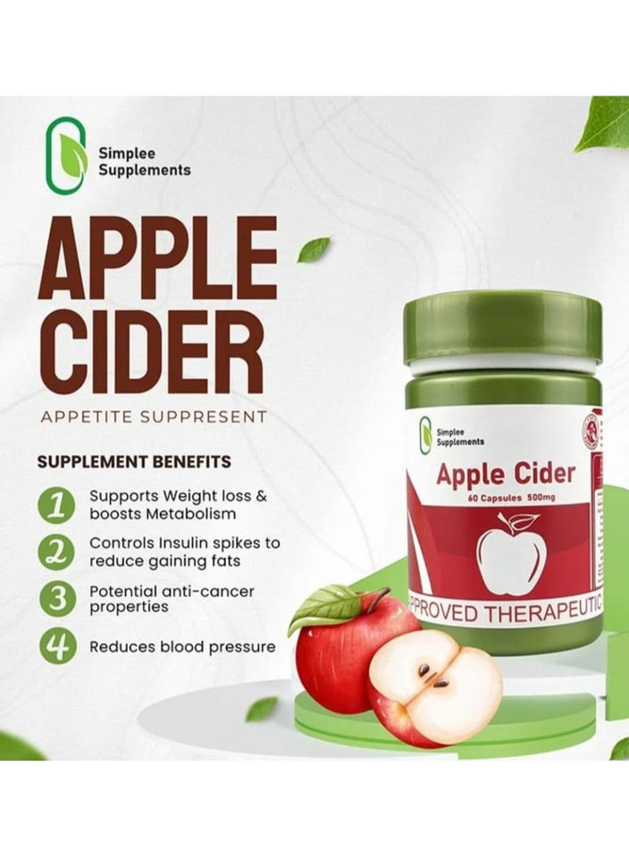 Simplee Supplements Apple Cider 60 Capsule 500mg